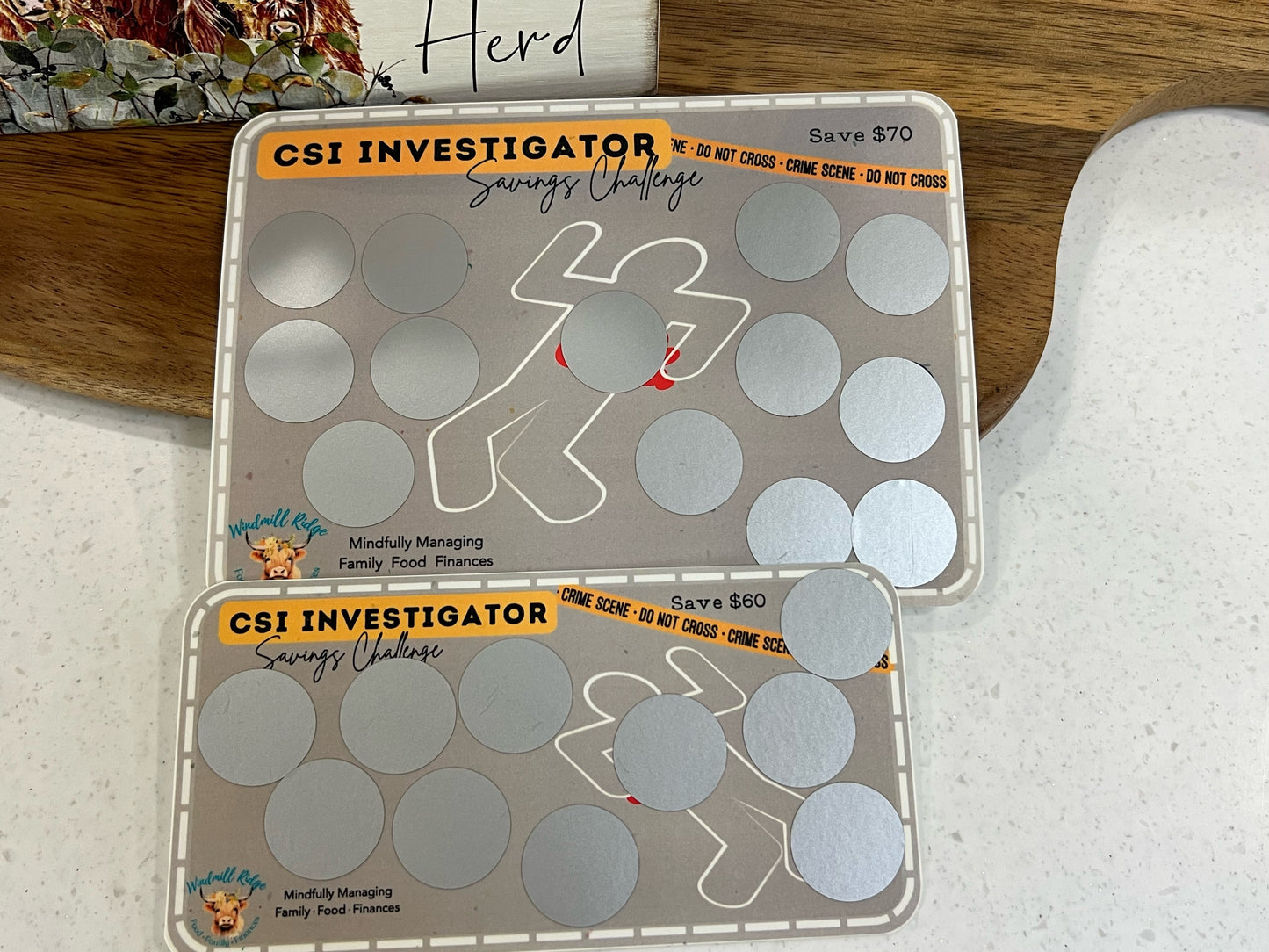 CSI Investigator Saving Scratch-Off Challenge for A5 and A6 Budget Binder