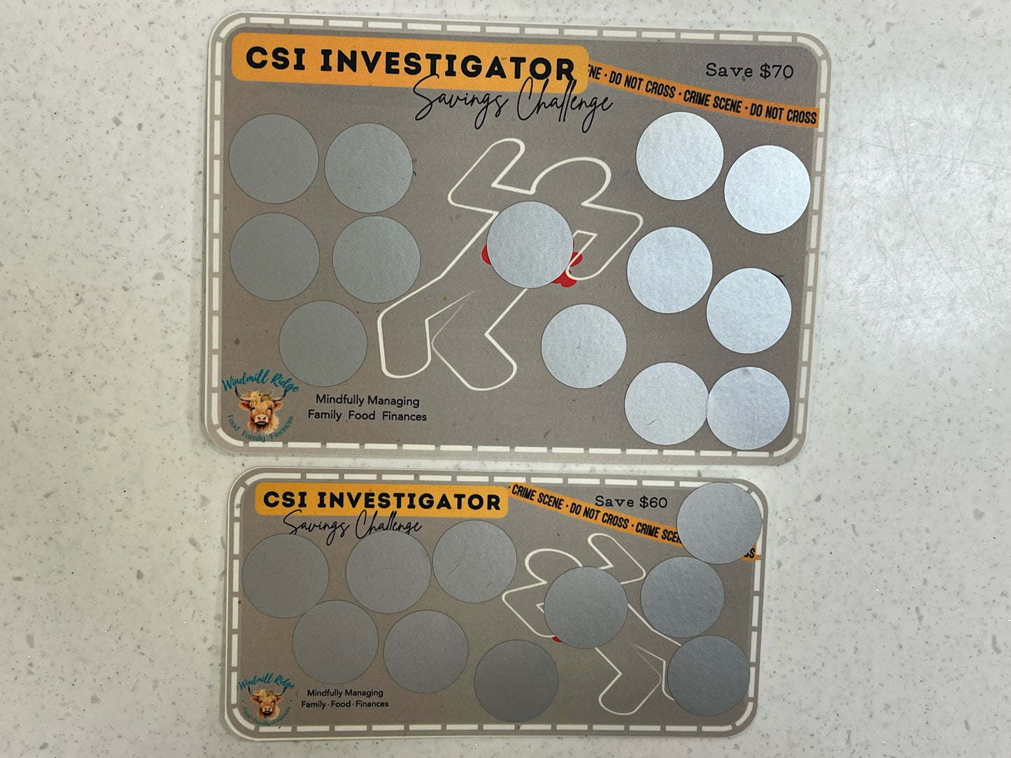 CSI Investigator Saving Scratch-Off Challenge for A5 and A6 Budget Binder