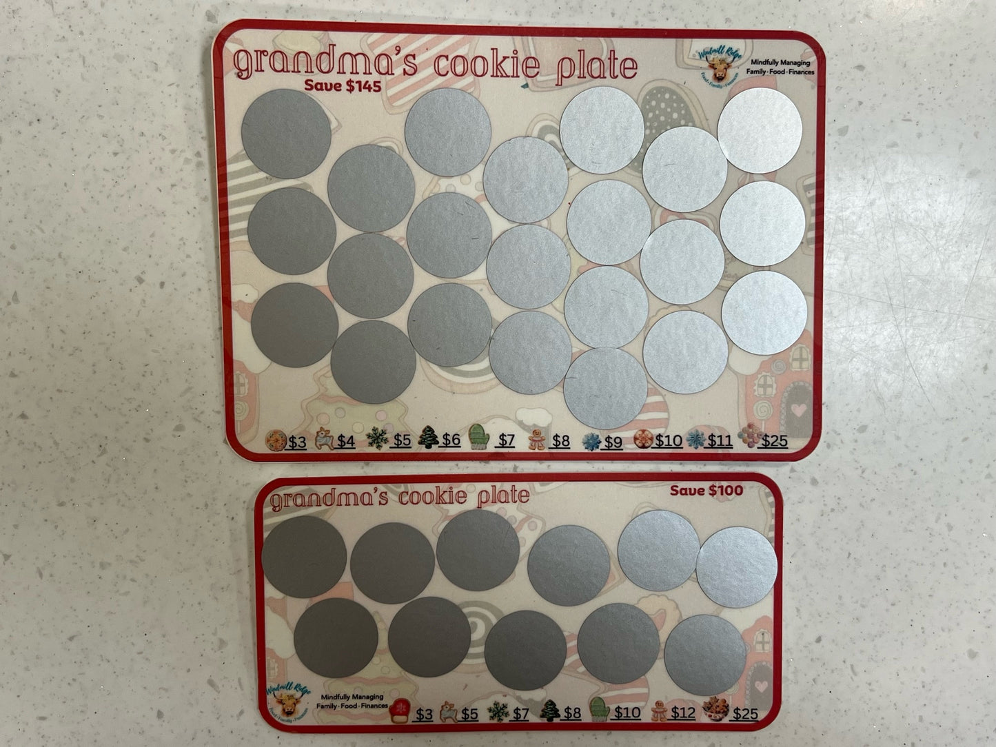 Grandma's Cookie Plate Saving Scratch-Off Challenge for A5 and A6 Budget Binder