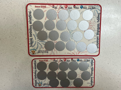 Happy Birthday America Saving Scratch-Off Challenge for A5 and A6 Budget Binder