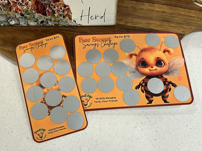 Bee Sweet Saving Scratch-Off Challenge for A5 and A6 Budget Binder