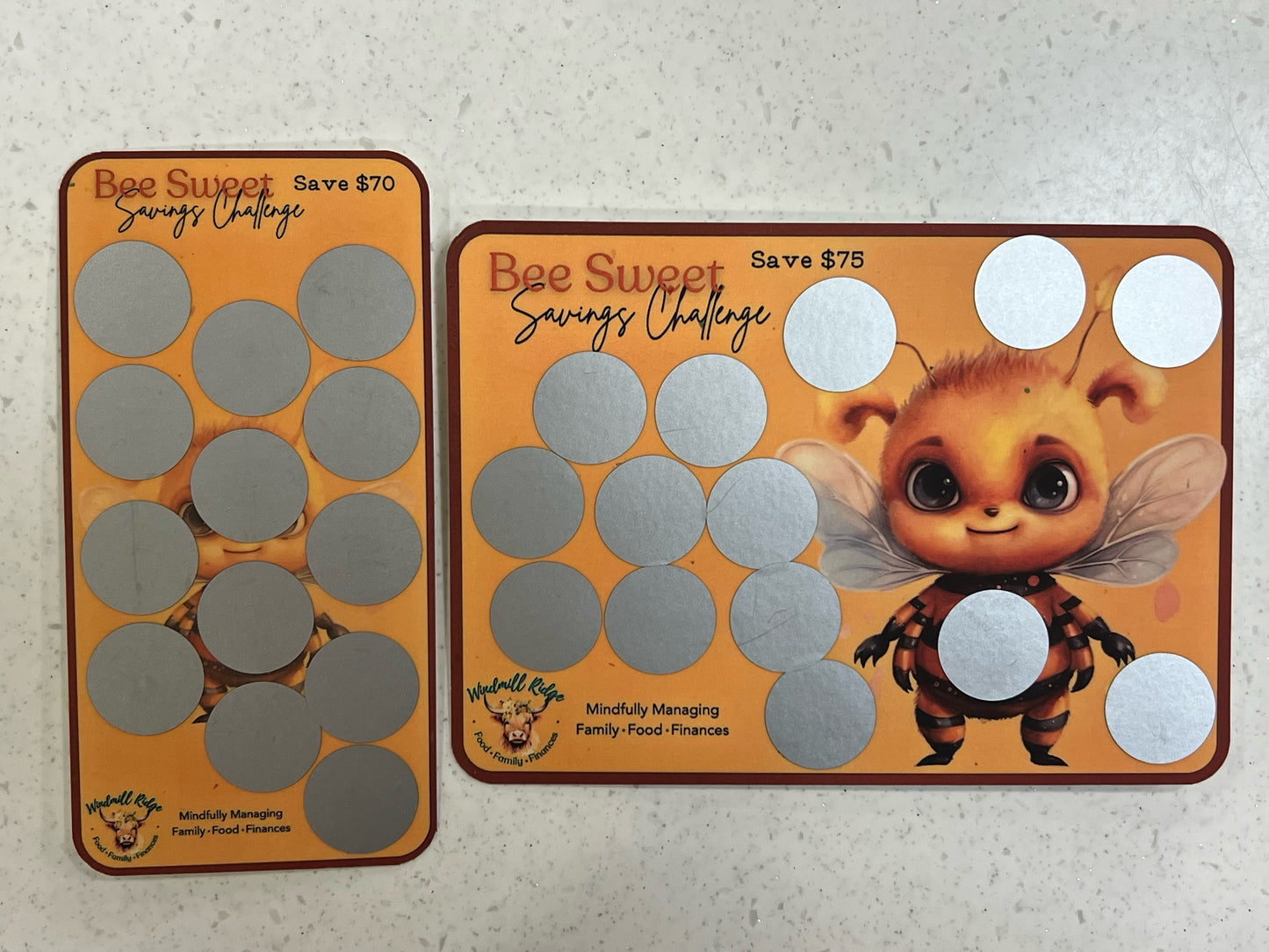 Bee Sweet Saving Scratch-Off Challenge for A5 and A6 Budget Binder