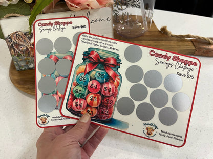 Candy Shoppe Saving Scratch-Off Challenge for A5 and A6 Budget Binder