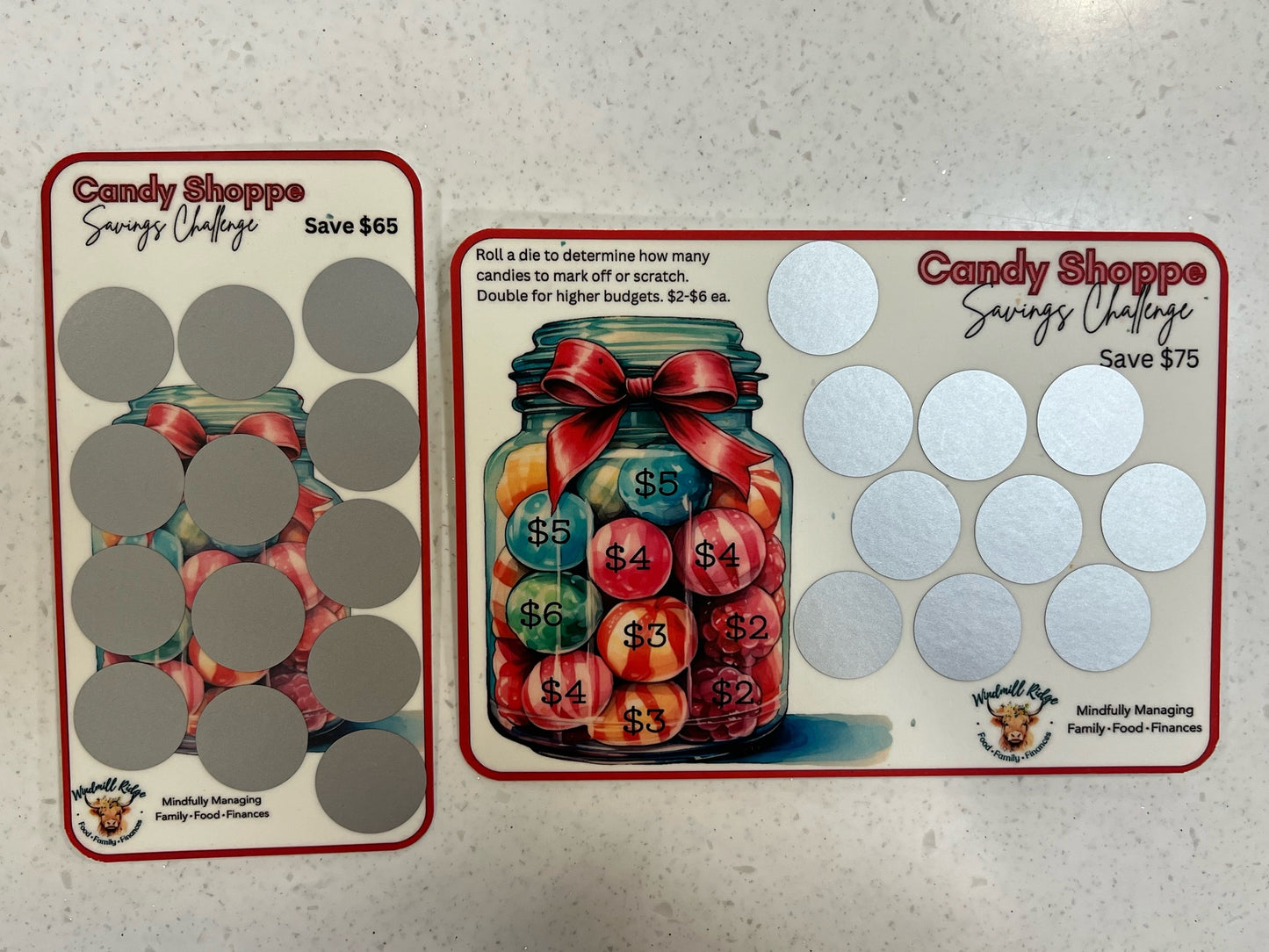 Candy Shoppe Saving Scratch-Off Challenge for A5 and A6 Budget Binder