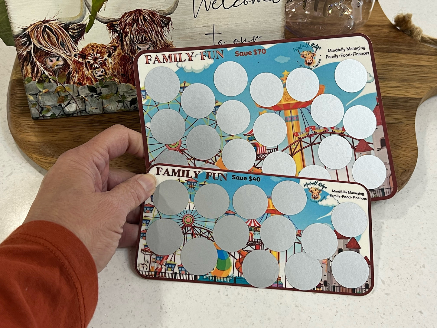 Family Fun Saving Scratch-Off Challenge for A5 and A6 Budget Binder