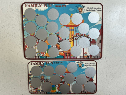 Family Fun Saving Scratch-Off Challenge for A5 and A6 Budget Binder - Digital Download