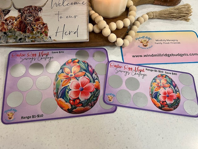 Easter Egg Hunt Saving Scratch-Off Challenge for A5 and A6 Budget Binder