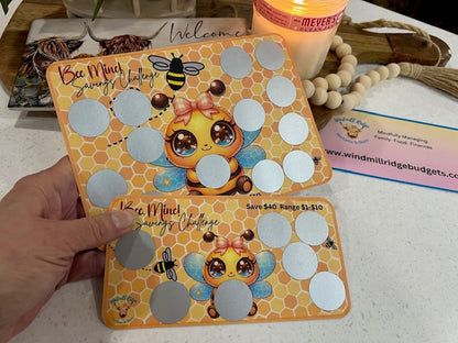 Bee Mine Saving Scratch-Off Challenge for A5 and A6 Budget Binder