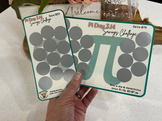 Pi Day Saving Scratch-Off Challenge for A5 and A6 Budget Binder