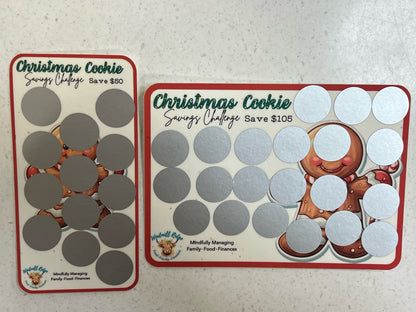 Christmas Cookie Saving Scratch-Off Challenge for A5 and A6 Budget Binder - Digital Download