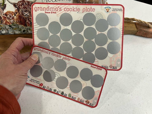 Grandma's Cookie Plate Saving Scratch-Off Challenge for A5 and A6 Budget Binder