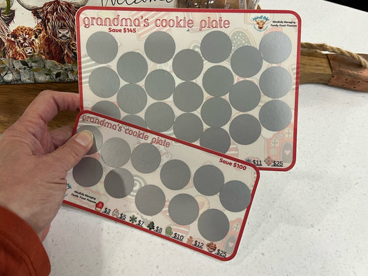 Grandma's Cookie Plate Saving Scratch-Off Challenge for A5 and A6 Budget Binder - Digital Download