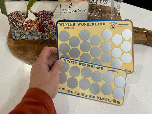 Winter Wonderland Money Saving Scratch-Off Challenge for A5 and A6 Budget Binder